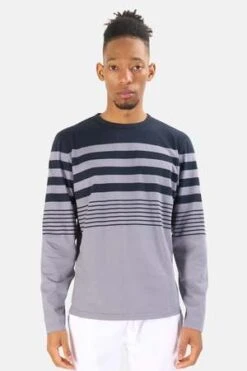 04651/Jersey Stripe Long Sleeve Tee - Grey