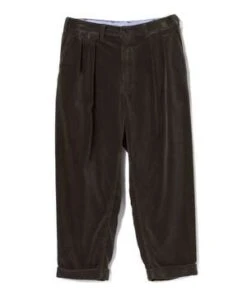 Beams Plus2-pleat Corduroy Trousers - Dark Brown