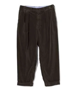 Beams Plus2-pleat Corduroy Trousers - Dark Brown 1 Beams Plus2-pleat Corduroy Trousers - Dark Brown