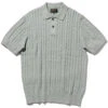 Beams PlusCable Knit Polo - Ice Blue