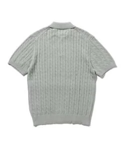 Beams PlusCable Knit Polo - Ice Blue -Men Outfitters Shop BEAMS PLUS Knit Polo Cable Ice Blue 20230418150146 1