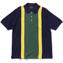 Beams PlusKnit Polo - Stripe Navy