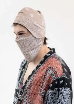 Children Of The DiscordanceBANDANA PRINTED HAT WITH MASK - BEIGE -Men Outfitters Shop BEIGE BANDANA PRINTED HAT WITH MASK 1 20230617031916 1