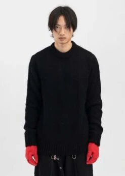 Charles JeffreyMOHAIR JUMPER GLOVES - BLACK/RED