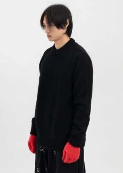 Charles JeffreyMOHAIR JUMPER GLOVES - BLACK/RED -Men Outfitters Shop BLACK RED GLOVES MOHAIR JUMPER 20230916031340 1