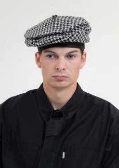 JUNTAE KIMJuntae Kim Slashed Wool Beret - Black/White Houndstooth