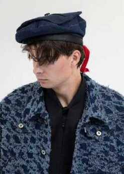 JUNTAE KIMJuntae Kim Slashed Denim Beret - Blue