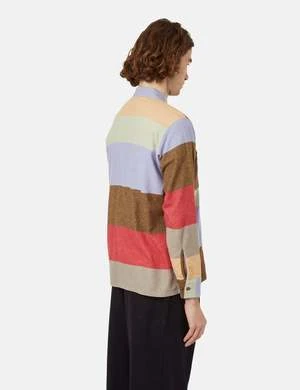 Beams PlusMulti Stripe MIL Open Flannel Shirt - Red 4 Beams PlusMulti Stripe MIL Open Flannel Shirt - Red - Image 4