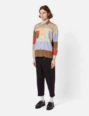 Beams PlusMulti Stripe MIL Open Flannel Shirt - Red 2 Beams PlusMulti Stripe MIL Open Flannel Shirt - Red - Image 2