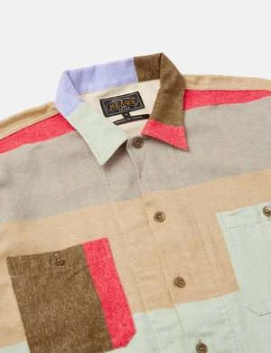 Beams PlusMulti Stripe MIL Open Flannel Shirt - Red 6 Beams PlusMulti Stripe MIL Open Flannel Shirt - Red - Image 6