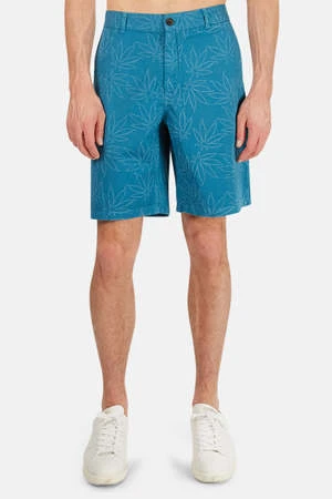 Lucien Pellat-FinetBermuda Laser Leaf Shorts - Blue 1 Lucien Pellat-FinetBermuda Laser Leaf Shorts - Blue