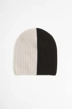 Begg X CoBi Colour Cashmere Beanie - Black/Off White -Men Outfitters Shop Bi Colour Beanie Cashmere Black Off White 20220825180829 2