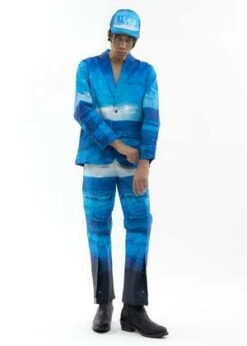 Black LuxLogo Printed Cap - Blue -Men Outfitters Shop Blue Logo Printed Cap 20220323102049 2