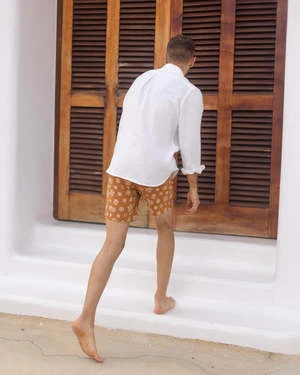 ALEX CRANEBo Shorts - Flowers Rust 6 ALEX CRANEBo Shorts - Flowers Rust - Image 6