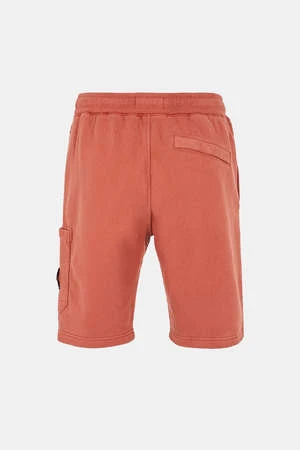 Stone IslandBrushed Fleece Bermuda Shorts - Brick Red 2 Stone IslandBrushed Fleece Bermuda Shorts - Brick Red - Image 2
