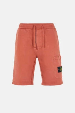 Stone IslandBrushed Fleece Bermuda Shorts - Brick Red