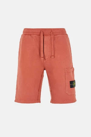 Stone IslandBrushed Fleece Bermuda Shorts - Brick Red 1 Stone IslandBrushed Fleece Bermuda Shorts - Brick Red
