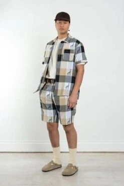 Engineered GarmentsCamp Cotton Giraffe Jacquard Shirt - Beige/Black