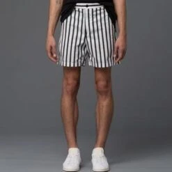 Carlos CamposCargo Pocket Shorts - Black/White Stripe