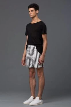Carlos CamposCargo Pocket Shorts - Black/White Stripe -Men Outfitters Shop Carlos Campos Cargo Pocket Shorts Black White Stripe 20180419024630