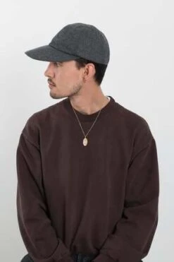 Found FeatherMelange Wool Classic 6 Panel Cap - Charcoal -Men Outfitters Shop Classic 6 Panel Cap Mlange Wool Charcoal 20221015224540 2