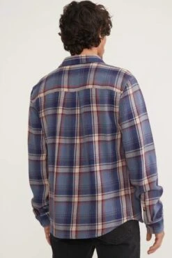 Marine LayerCole Textured Twill Shirt - Large Blue Plaid -Men Outfitters Shop Cole Textured Twill Shirt 20231101173907 2