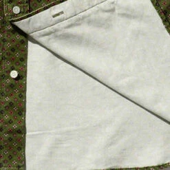 Beams PlusCorduroy Fine Print Button Down Shirt - Green -Men Outfitters Shop Corduroy Fine Print Button Down Shirt Green 20231012181804