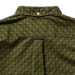 Beams PlusCorduroy Fine Print Button Down Shirt - Green -Men Outfitters Shop Corduroy Fine Print Button Down Shirt Green 20231012181805 1