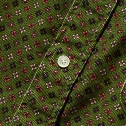 Beams PlusCorduroy Fine Print Button Down Shirt - Green -Men Outfitters Shop Corduroy Fine Print Button Down Shirt Green 20231012181805