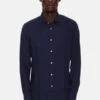 BoglioliCotton French Collar Shirt - Navy
