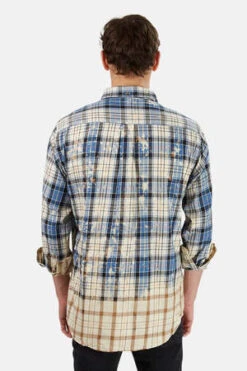 Blue&CreamDip Dyed Flannel Shirt - Blue/Yellow -Men Outfitters Shop Dip Dyed Flannel Blue Yellow 20220811061825 1