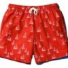 MilworksEasy Swim Trunk - Coral/Nautical Print