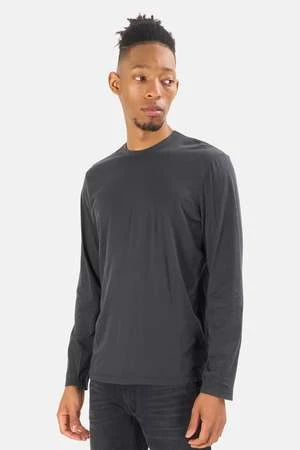 James PerseElevated Lotus Jersey Long Sleeve Tee - Carbon 2 James PerseElevated Lotus Jersey Long Sleeve Tee - Carbon - Image 2
