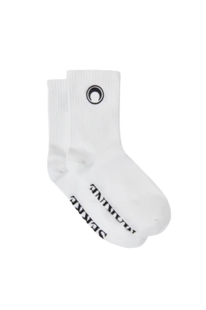 MARINE SERREEmbroidered Olympic Socks - White 1 MARINE SERREEmbroidered Olympic Socks - White
