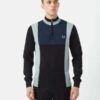 Fred PerryLong Sleeve Knitted Cycling Top - Silver Blue/Black