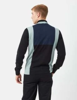 Fred PerryLong Sleeve Knitted Cycling Top - Silver Blue/Black -Men Outfitters Shop Fred Perry Long Sleeve Knitted Cycling Top Silver Blue Black 20220902113946 1