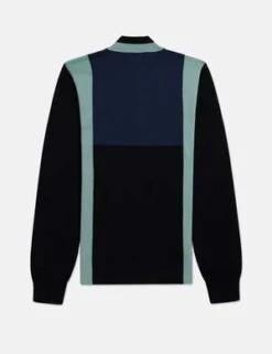 Fred PerryLong Sleeve Knitted Cycling Top - Silver Blue/Black -Men Outfitters Shop Fred Perry Long Sleeve Knitted Cycling Top Silver Blue Black 20220902113947 1