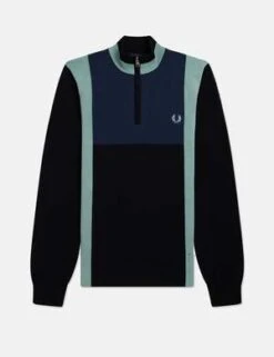 Fred PerryLong Sleeve Knitted Cycling Top - Silver Blue/Black -Men Outfitters Shop Fred Perry Long Sleeve Knitted Cycling Top Silver Blue Black 20220902113947