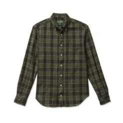 Gitman Bros.Cotton Tweed Check Shirt - Green