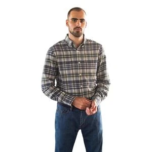 Original Madras Trading CompanyHandwoven Winter Madras Oxford - Navy/Green Plaid 2 Original Madras Trading CompanyHandwoven Winter Madras Oxford - Navy/Green Plaid - Image 2