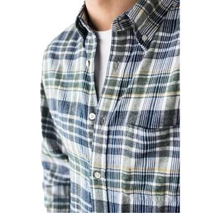 Original Madras Trading CompanyHandwoven Winter Madras Oxford - Navy/Green Plaid 3 Original Madras Trading CompanyHandwoven Winter Madras Oxford - Navy/Green Plaid - Image 3