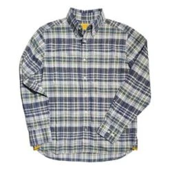 Original Madras Trading CompanyHandwoven Winter Madras Oxford - Navy/Green Plaid