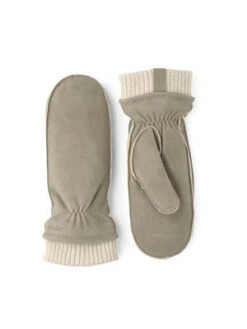 HestraNora Chamois Mitten - Natural/Grey