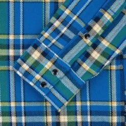Iron HeartUltra Heavy Flannel Tartan Check Western Shirt - Blue -Men Outfitters Shop IHSH 370 BLU Ultra Heavy Flannel Tartan Check Western Shirt Blue 20231002215053