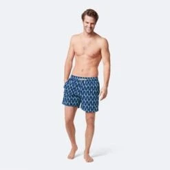 Tom & TeddySWIM SHORTS - Ink Blue/Green Sardines