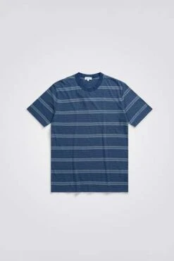 Norse ProjectsJohannes Sunbleached Stripe Tee - Calcite Blue