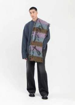 Martine RoseBRUSHED MOHAIR SIGNATURE SCARF - KHAKI/LILAC/CORNFLOWER -Men Outfitters Shop KHAKI LILAC CORNFLOWER BRUSHED MOHAIR SIGNATURE SCARF 20230917085208