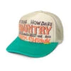 KapitalKountry Dirty Shrink Trucker Cap - Beige/Turquoise