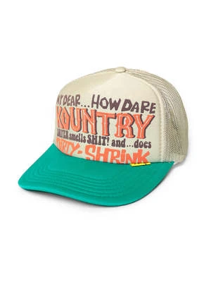 KapitalKountry Dirty Shrink Trucker Cap - Beige/Turquoise 1 KapitalKountry Dirty Shrink Trucker Cap - Beige/Turquoise