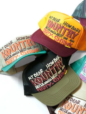 KapitalKountry Dirty Shrink Trucker Cap - Beige/Turquoise 7 KapitalKountry Dirty Shrink Trucker Cap - Beige/Turquoise - Image 7